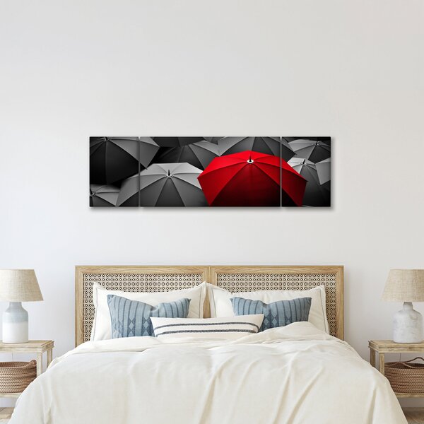Obraz otevřených deštníků (170x50 cm)