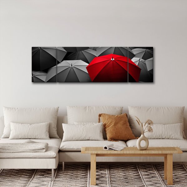 Obraz otevřených deštníků (170x50 cm)