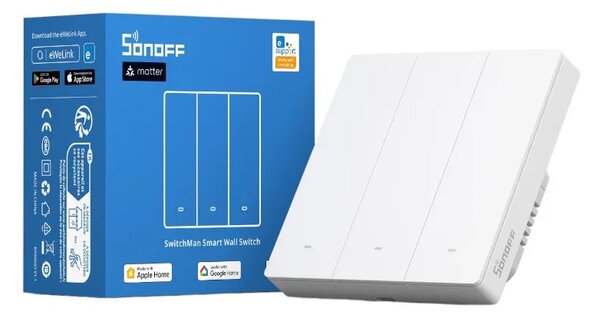 SONOFF M5-3C-86W Inteligentní nástěnný vypínač Matter (3kanálový)