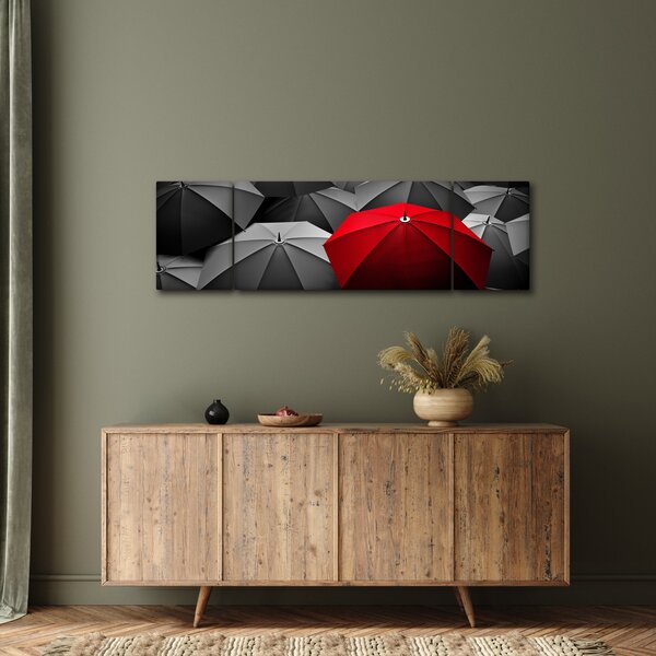 Obraz otevřených deštníků (170x50 cm)