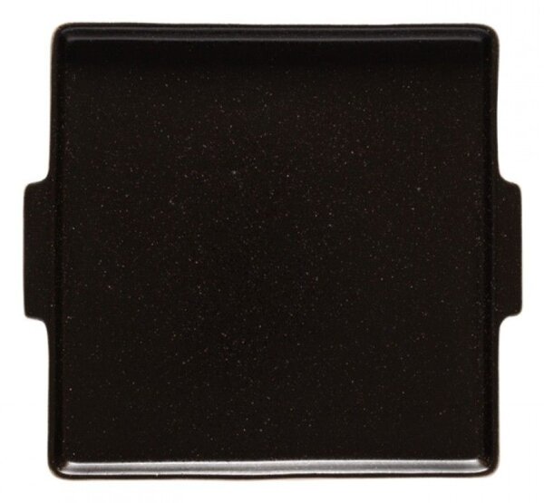 Černý kameninový hranatý talíř COSTA NOVA NÓTOS 22 cm