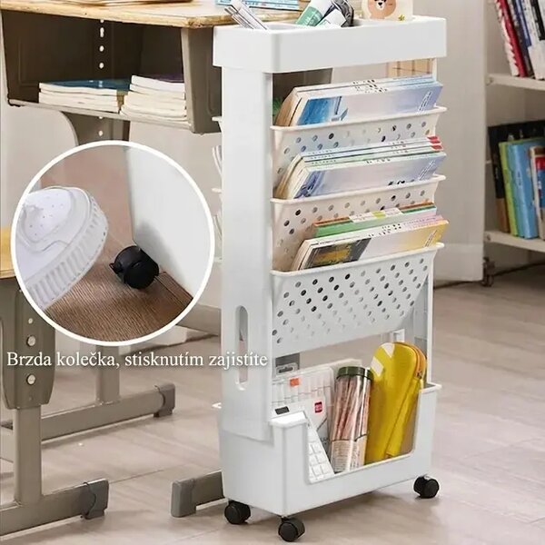 Bookcart™ Pětiúrovňová Pojízdná Knihovna