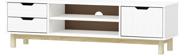 TV stolek 1 dveře + 2 zásuvky BONITO 2 bílý lak