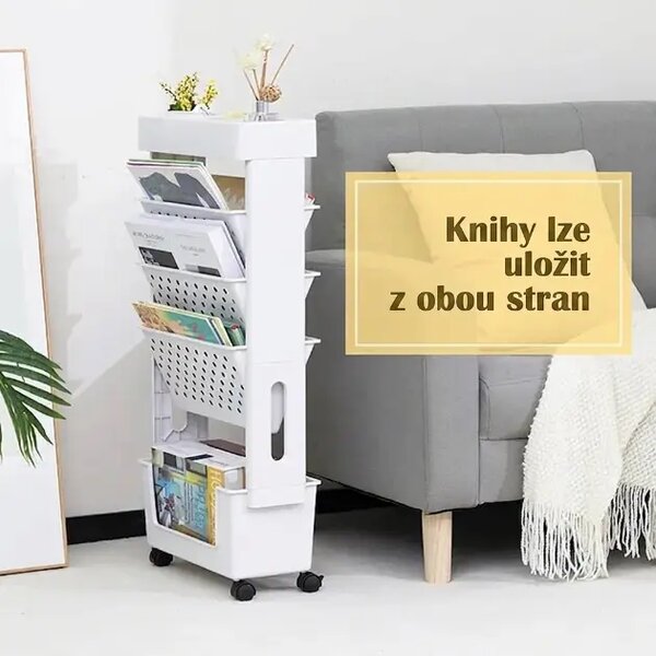 Bookcart™ Pětiúrovňová Pojízdná Knihovna