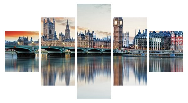 Obraz - Londýnské Houses of Parliament (125x70 cm)