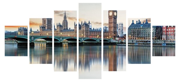 Obraz - Londýnské Houses of Parliament (210x100 cm)