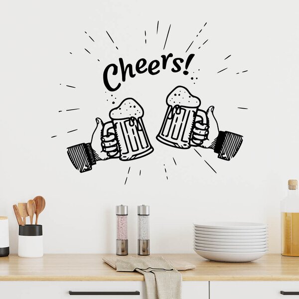 Živá Zeď Samolepka Cheers Barva: černá