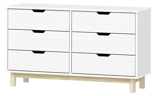 Komoda 3+3 zásuvky BONITO 2 bílý lak