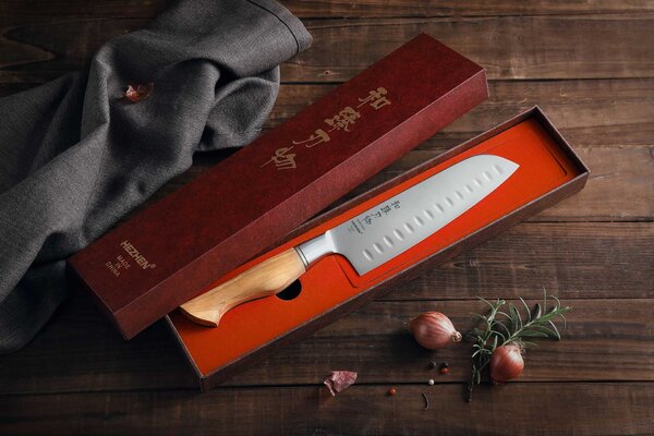 XinZuo Santoku nůž HezHen B30S 7"