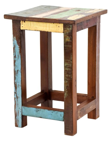 Stolička v "Goa" stylu, starý teak, 30x30x45cm (AG)
