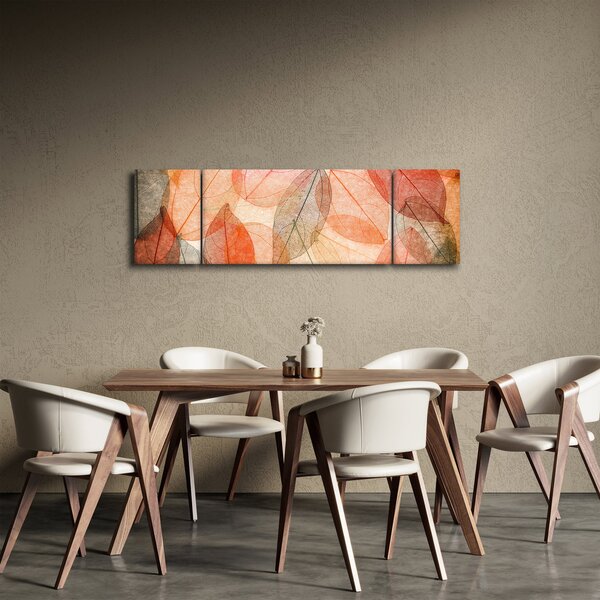 Obraz malovaného podzimního listí (170x50 cm)
