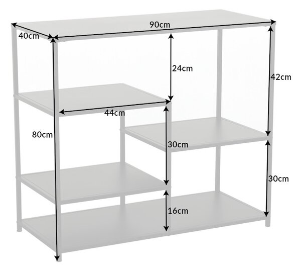 Designový regál Damaris 90 cm černý