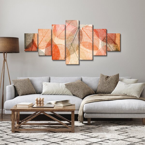 Obraz malovaného podzimního listí (210x100 cm)