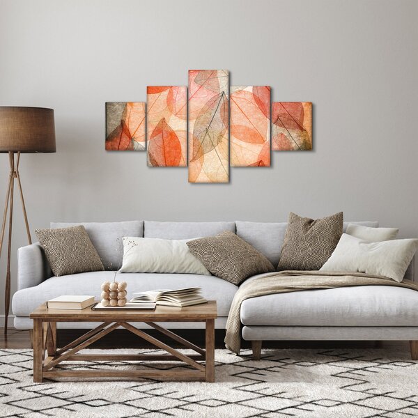 Obraz malovaného podzimního listí (125x70 cm)
