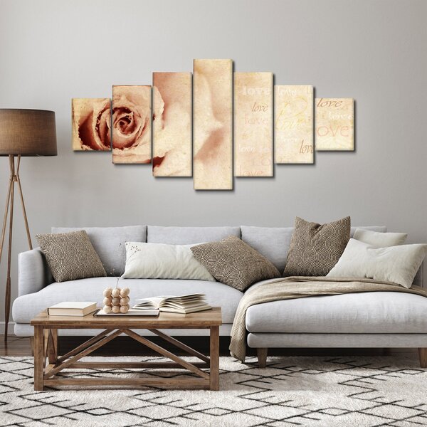 Obraz - Květ růže pro zamilované (210x100 cm)