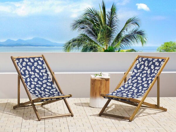 Sada 2 náhradních potahů na lehátko ANZIO/AVELLINO 113 x 44 cm Námořnická modrá