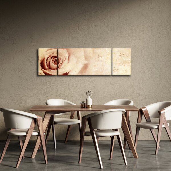 Obraz - Květ růže pro zamilované (170x50 cm)