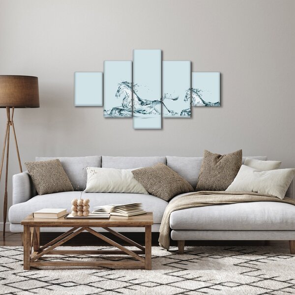 Obraz - Koně z kapek vody (125x70 cm)
