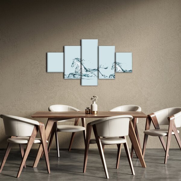 Obraz - Koně z kapek vody (125x70 cm)