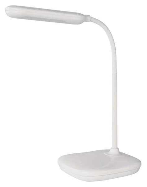 Emos Z7629W LILY - Dotyková LED stmívatelná bílá lampička se změnou barvy světla, LED 13,5W, 760lm, 3000 + 4000 + 6500K (Stmívatelná LED lampička bílá s ohebným krkem)