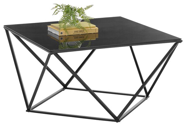 KONFERENČNÍ STOLEK, černá, kov, sklo, 80/80/45 cm Boxxx - Konferenční stolky, Online Only
