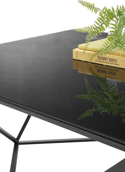 KONFERENČNÍ STOLEK, černá, kov, sklo, 80/80/45 cm Boxxx - Konferenční stolky, Online Only