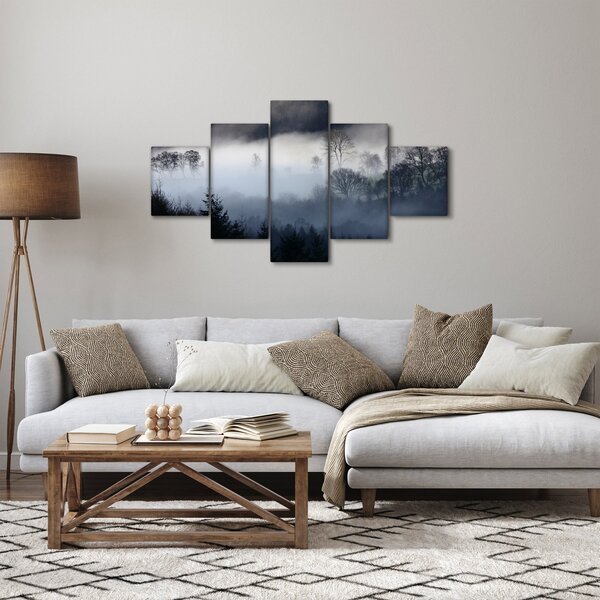 Obraz mlhy nad lesem (125x70 cm)