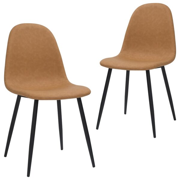 Jídelní židle 2 ks 45 x 54,5 x 87 cm světle hnědé umělá kůže