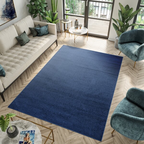 Makro Abra Kusový koberec jednobarevný SPRING P113A Modrý Rozměr: 70x250 cm
