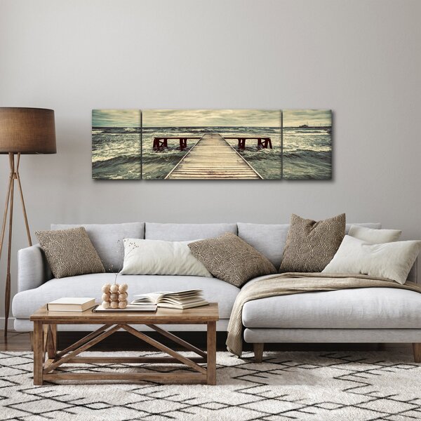 Obraz dřevěného mola na moři (170x50 cm)