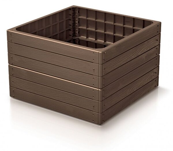 PROSPERPLAST Vyvýšený záhon BASE WOODY rustikální cihlový 75,6cm