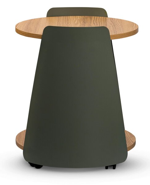 KONFERENČNÍ STOLEK, zelená, barvy dubu, kov, kompozitní dřevo, 40/40/48 cm Xora - Konferenční stolky, Online Only