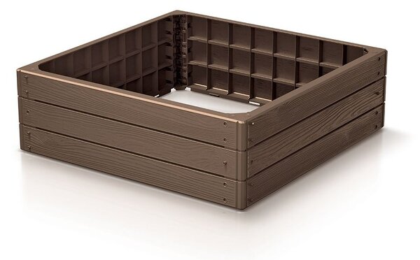 PROSPERPLAST Vyvýšený záhon BASE WOODY rustikální cihlový 75,6cm