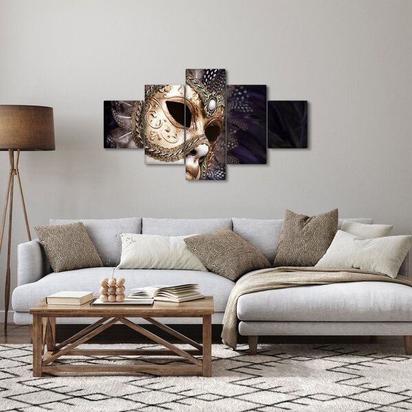 Obraz sochy se škraboškou (125x70 cm)