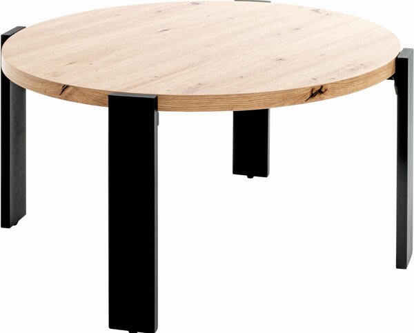 KONFERENČNÍ STOLEK, barvy dubu, kov, kompozitní dřevo, 75/75/42 cm - Konferenční stolky, Online Only