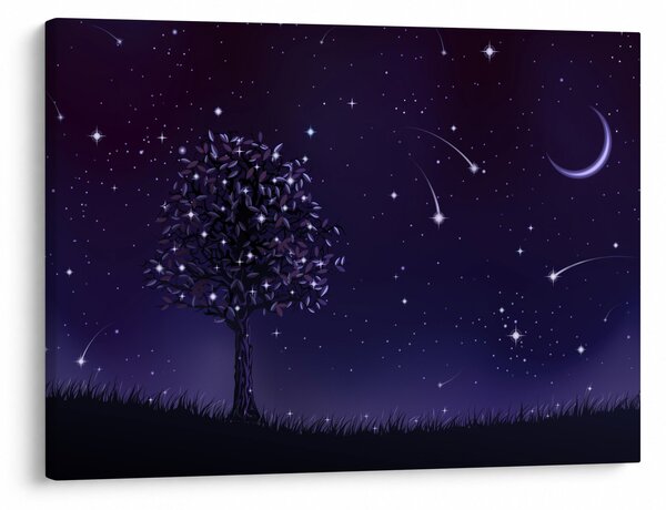 Obraz - Noc zachycená ilustrací (70x50 cm)