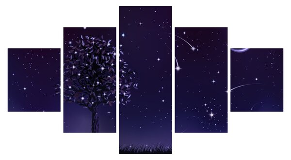 Obraz - Noc zachycená ilustrací (125x70 cm)