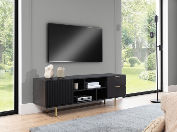 TV stolek/skříňka Nalani RTV (černá). Akce -27%