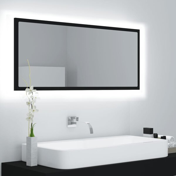 LED koupelnové zrcadlo černé 100 x 8,5 x 37 cm akrylové