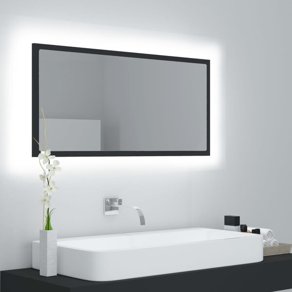 LED koupelnové zrcadlo šedé 90 x 8,5 x 37 cm akrylové