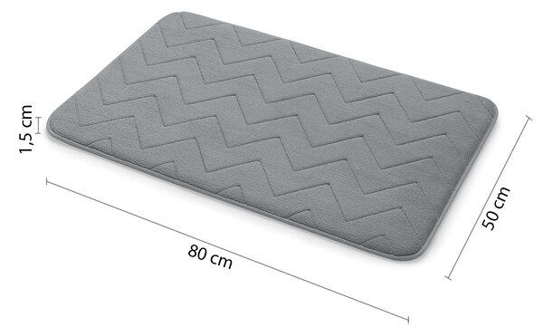 Gedy Gedy, MOUSSE koupelnová předložka, 50x80 cm, 100% polyester, protiskluz, šedá, 96MS508008