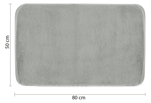 Gedy Gedy, FUZZY koupelnová předložka, 50x80 cm, 100% polyester, protiskluz, šedá, 96FY508008