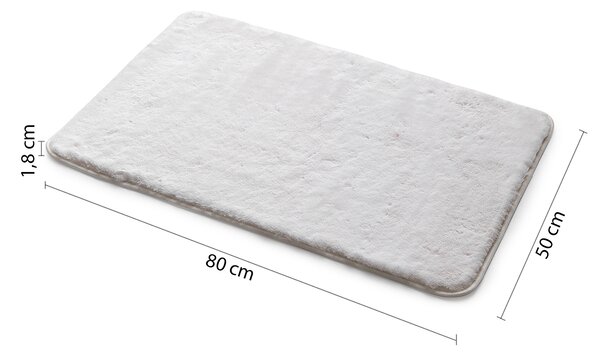 Gedy Gedy, FUZZY koupelnová předložka, 50x80 cm, 100% polyester, protiskluz, bílá, 96FY508002