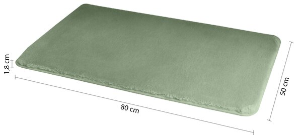 Gedy Gedy, FUZZY koupelnová předložka, 50x80 cm, 100% polyester, protiskluz, zelená, 96FY508007
