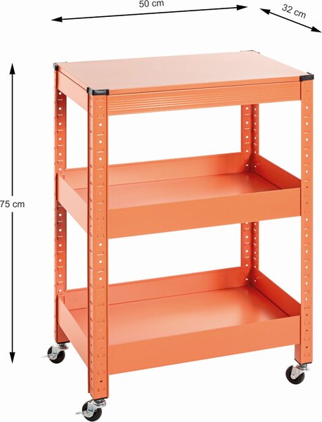 SERVÍROVACÍ VOZÍK, oranžová, 50/32/75 cm - Barové vozíky, Online Only