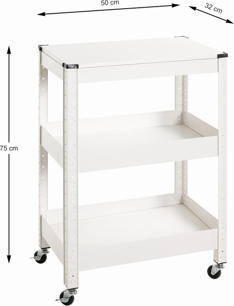 SERVÍROVACÍ VOZÍK, bílá, 50/32/75 cm - Barové vozíky, Online Only