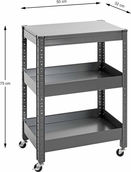 SERVÍROVACÍ VOZÍK, antracitová, 50/32/75 cm - Barové vozíky, Online Only