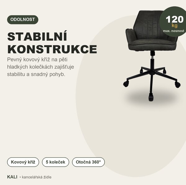 IDEPAR Kanclářská židle KALI - ČERNO HNĚDÁ