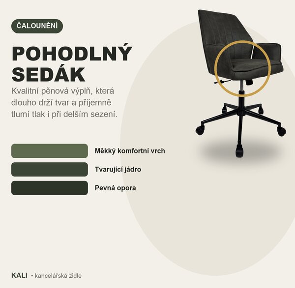 IDEPAR Kanclářská židle KALI - ČERNO HNĚDÁ