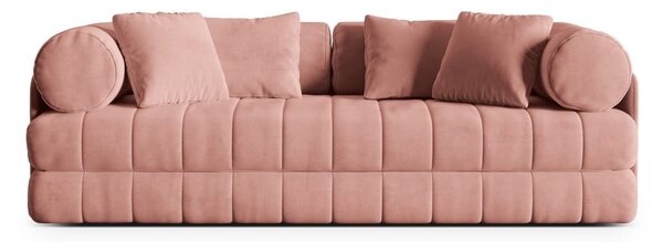 Růžová sametová rozkládací pohovka 206 cm Kemi – Cosmopolitan Design